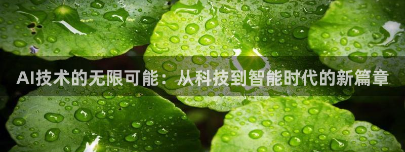 AI技术的无限可能：从科技到智能时代的新篇章